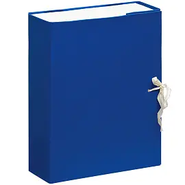 Короб архивный с завязками OfficeSpace разборный, БВ, 80мм, синий, клапан МГК