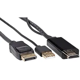 Кабель переходник VCOM HDMI(M) +USB-DP(M) 4Kx60Hz 1.8M, (CG599AC-1.8M)