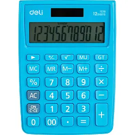 Калькулятор настольный Deli E1238 12-разрядный синий 145x105x27 мм