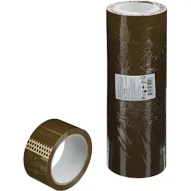 Клейкая лента упаковочная 48 мм х 66 м 40 мкм коричневая (6 штук в упаковке)