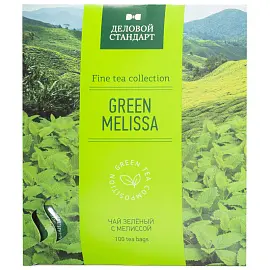 Чай зеленый Деловой стандарт Green melissa 100 пакетиков