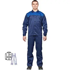 Костюм рабочий летний мужской л16-КПК синий/васильковый (размер 64-66, рост 182-188)