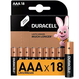 Батарейка ААА мизинчиковая Duracell (18 штук в упаковке)