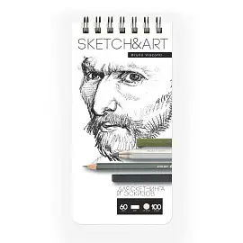 Скетчбук для рисования эскизов смешанные техники Bruno Visconti Sketch&Art 105х220 мм 100 листов