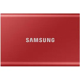 Портативный SSD Samsung T7, 1Tb, Metallic Red (MU-PC1T0R/WW)