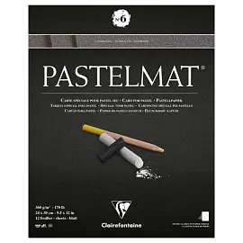 Альбом для пастели, 12л., 240*300мм, на склейке Clairefontaine "Pastelmat", 360г/м2, бархат, антрацит