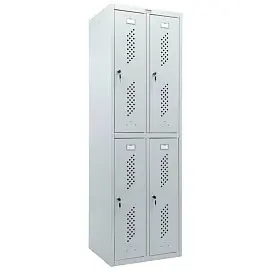 Шкаф металлический для одежды ПРАКТИК "LS-22", четырехсекционный, 1830х575х500 мм, 30 кг