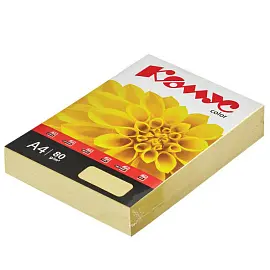 Бумага цветная для печати Комус Color желтая пастель (А4, 80 г/кв.м, 500 листов)