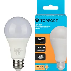 Лампа светодиодная Topfort E27 20W 3000K груша