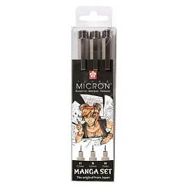 Набор капиллярных ручек Sakura Pigma Micron Manga 3 штуки в упаковке