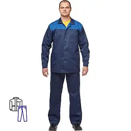 Костюм рабочий летний мужской л16-КБР синий/васильковый (размер 64-66, рост 182-188)