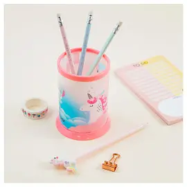 Подставка-стакан MESHU "Unicorn", пластиковая, розовая