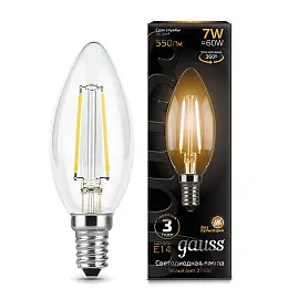 Лампа светодиодная Gauss LED Filament C 7Вт E14 2700К 550Лм 220В 103801107