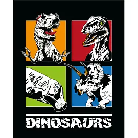 Тетрадь общая №1 School Dinosaurs А5 48 листов в клетку на скрепке обложка с рисунком ВД-лак