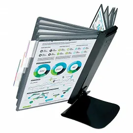 Демосистема настольная А4 10 панелей серого цвета Promega office FDS016