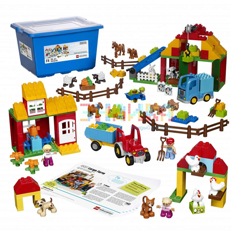Конструктор большой набор. LEGO Duplo большая ферма 45007. 45007 Большая ферма Duplo. 45007 Лего дупло. Большая ферма лего дупло 45007