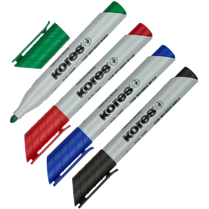 Маркеры kores. Набор маркеров для флипчартов по бумаге Kores xf1 набор 4 цв. 21344. Маркер по бумаге Kores xf1. Маркеры для доски корес. Набор маркеров для досок Kores.