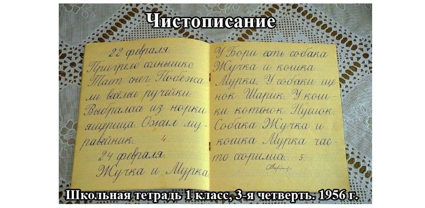 тетрадь первоклассника 1956 год