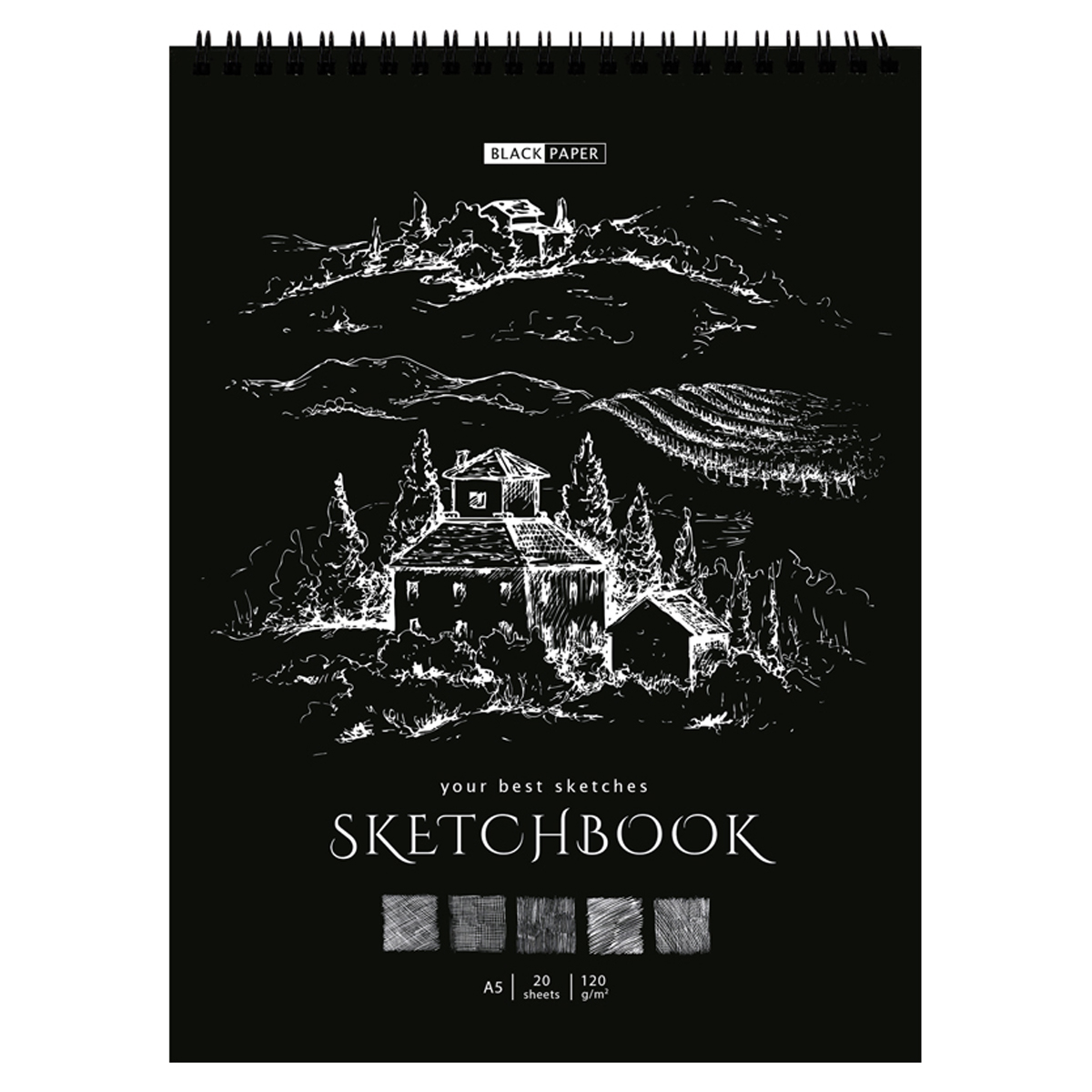 Скетчбук 20л. А5 ArtSpace Black line. House