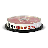 Диск CD-R Mirex 0.7 ГБ 52x cake box UL120052A8L (10 штук в упаковке)