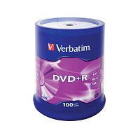 Диск DVD+R Verbatim 4.7 ГБ 16x cake box 43551 (100 штук в упаковке)