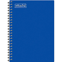 Бизнес-тетрадь Attache Plastic А5 96 листов синяя в клетку на спирали (150x210 мм)