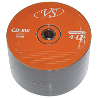Диски CD-RW VS 700 Mb 4-12x Bulk (термоусадка без шпиля), КОМПЛЕКТ 50 шт., VSCDRWB5001