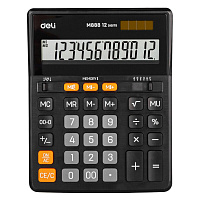 Калькулятор настольный Deli EM888 12-разрядный черный 202x159x31 мм