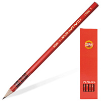 Карандаш чернографитный KOH-I-NOOR, 1 шт., "Alpha", В, корпус красный, заточенный, 1703/1, 1703001020KSRU фото Карандаш чернографитный KOH-I-NOOR, 1 шт., "Alpha", В, корпус красный, заточенный, 1703/1, 1703001020KSRU