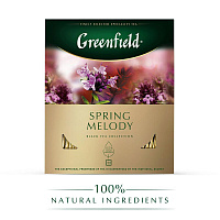Чай Greenfield Spring Melody черный с ароматом фруктов и душистых трав 100 пакетиков