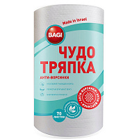 Салфетки хозяйственные в рулоне Bagi Чудо-тряпка Анти-ворсинки вискоза 30x20 см 45 г/кв.м 70 листов