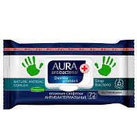 Салфетки влажные Aura Derma Protect, big-pack с крышкой, 15*20см, 72шт., антибакт. с ромашкой