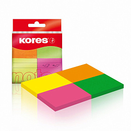 Стикеры Kores 40x50 мм неоновые 4 цвета (4 блока по 50 листов)