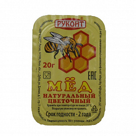 Мед порционный Руконт 20 г (20 штук в упаковке)