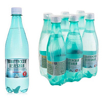 Вода питьевая Новотерская газированная 0.5 л (6 штук в упаковке)