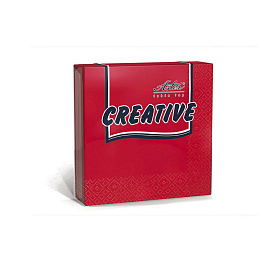 Салфетки бумажные Aster Creative 33x33 см красные 3-слойные 20 штук в упаковке