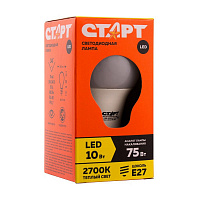 Лампа светодиодная Старт Eco А 10Вт E27 2700К 800Лм 240В LEDGLSE27 10W27