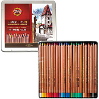 Карандаши цветные пастельные Koh-I-Noor Gioconda Soft 24 цвета (металлическая коробка)