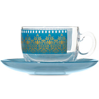 Набор чайный Luminarc Bagatelle Turquoise Q8812 на 6 персон стекло (6 чашек 220 мл, 6 блюдец 14 см)
