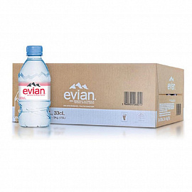 Вода минеральная Evian ПЭТ 0,33л негаз. 24шт/уп, 133576 Т