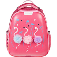 Ранец №1 School анатомический Basic Flamingo (светящийся кант)