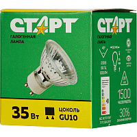 Лампа галогенная Старт 35 Вт GU10 спот зеркальный 2850 К теплый белый свет