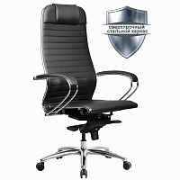Кресло офисное МЕТТА "SAMURAI" K-1.04, экокожа, черное