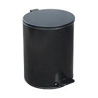 Ведро для мусора с педалью 15 л оцинкованная сталь черное (25х33 см)