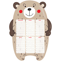Магнитный планер расписание уроков с маркером А3 ArtSpace "Пиши-Стирай. Bear