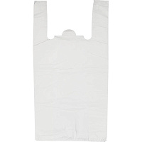 Пакет-майка ПНД 15 мкм белый (30+18х55 см, 100 штук в упаковке)