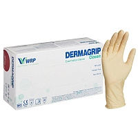 Перчатки медицинские смотровые латексные Dermagrip Classic текстурированные нестерильные неопудренные размер S (100 штук в упаковке)