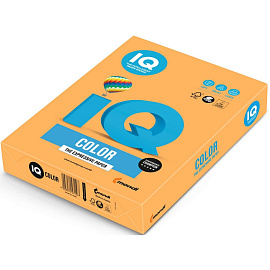 Бумага цветная для печати IQ Color оранжевая неон NEOOR (А4, 80 г/кв.м, 500 листов)
