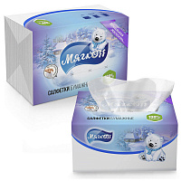 Салфетки бумажные Мягкоff N4 15.5x22 см белые 2-слойные 100 штук в упаковке