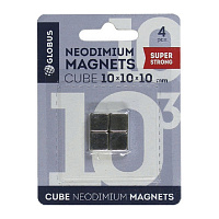 Магнитный держатель для стеклянных досок Глобус МН10 усиленный (10х10х10 мм, 4 штуки в упаковке), сталь